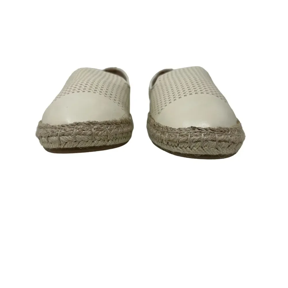 Charter Club Jonip Ivory Laser Cut Faux Leather Espadrilles 9